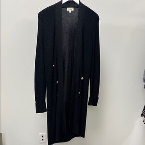 L'AGENCE Black Cardigan with Gold Buttons